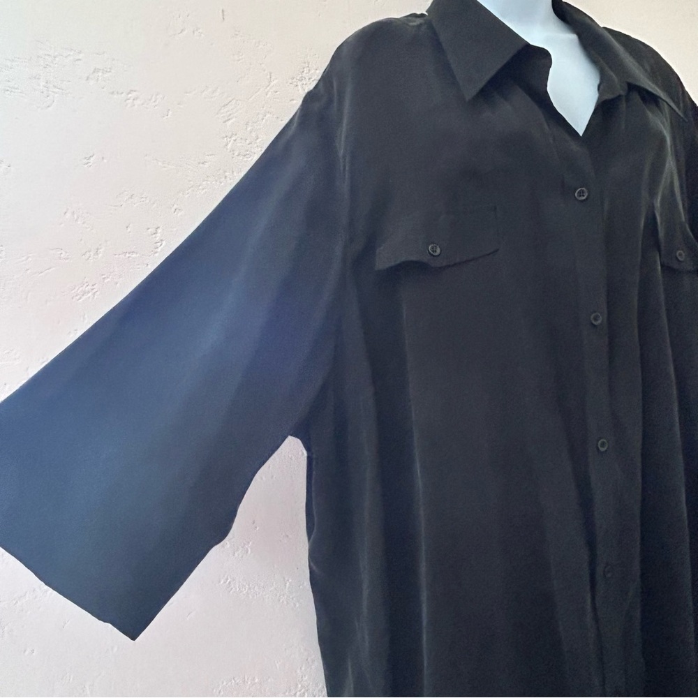ULLA POPKEN Cupro Swing Button Down Tunic Top Blouse Size 30 - Picture 5 of 13